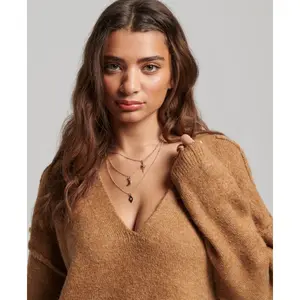 Women's v-neck knit sweater dress Superdry image-3