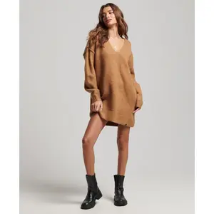 Women's v-neck knit sweater dress Superdry image-1