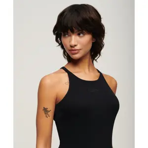 Vestido de tirantes con canalé bordado para mujer Superdry image-5