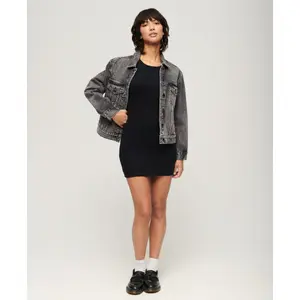 Vestido de tirantes con canalé bordado para mujer Superdry image-4