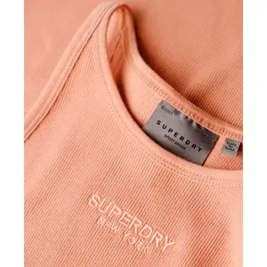 Vestido de tirantes con canalé bordado para mujer Superdry image-5