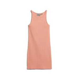 Vestido de tirantes con canalé bordado para mujer Superdry image-0