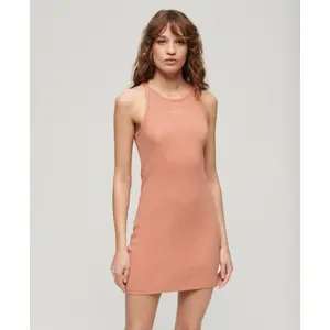 Vestido de tirantes con canalé bordado para mujer Superdry image-1