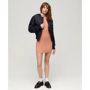 Vestido de tirantes con canalé bordado para mujer Superdry image-3