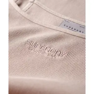 Geribbelde geborduurde spaghetti-jurkje voor dames Superdry image-5