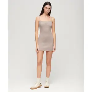 Geribbelde geborduurde spaghetti-jurkje voor dames Superdry image-2