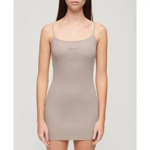 Geribbelde geborduurde spaghetti-jurkje voor dames Superdry image-3