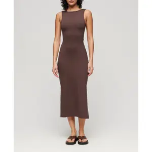 Dames midi-jurk met gedraaid rugpand van jersey Superdry image-1