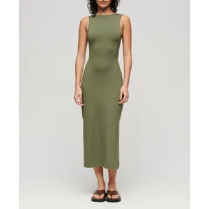 Dames midi-jurk met gedraaid rugpand van jersey Superdry image-1