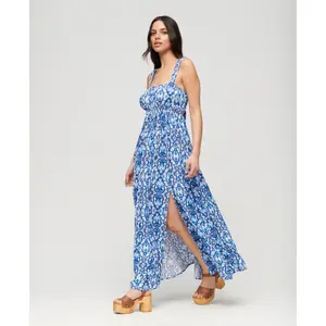 Lange jurk met stropdas op de rug Superdry image-1