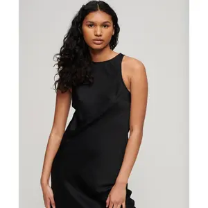 Vestido femenino de satén de largo medio con espalda nadadora Superdry image-2