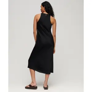 Vestido femenino de satén de largo medio con espalda nadadora Superdry image-3