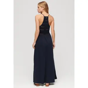 Robe longue jersey et dentelle femme Superdry image-3