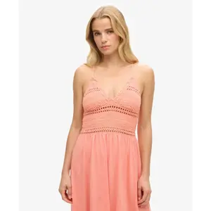 Lange jurk van jersey en kant voor vrouwen Superdry image-4