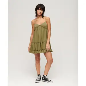 Mini vestido sin mangas con volantes de jersey para mujer Superdry image-3