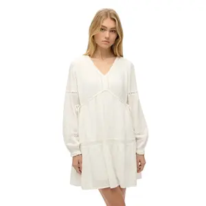 Short dress with long sleeves and ruffles Superdry Ibiza image-1