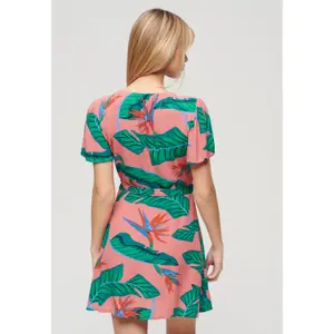 Women's short wrap dress Superdry image-1