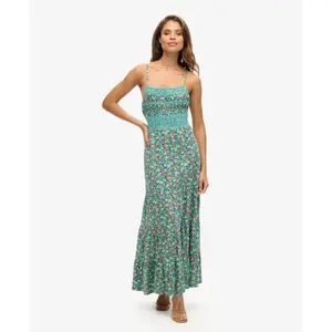 Long smocked cami dress for women Superdry image-1