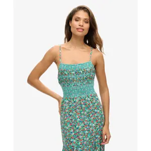 Long smocked cami dress for women Superdry image-4