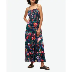 Long smocked cami dress for women Superdry image-1