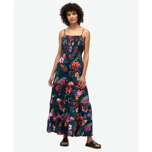 Long smocked cami dress for women Superdry image-2
