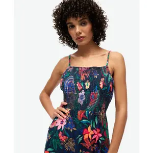 Long smocked cami dress for women Superdry image-4