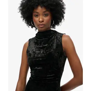 Women's velvet maxi dress Superdry image-4