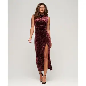 Robe longue en velours femme Superdry image-1