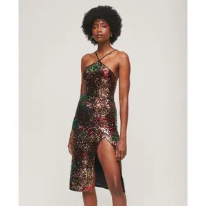 Robe mi-longue à dos nu et sequins femme Superdry image-2