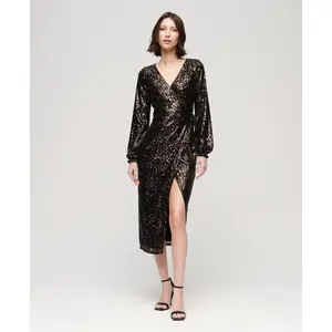 Vestido largo de lentejuelas Superdry image-1