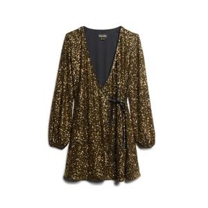 Sequin wrap mini-dress for women Superdry