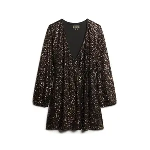 Sequin wrap mini-dress for women Superdry
