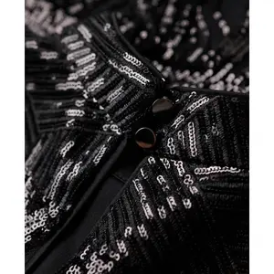 Women's short trapeze dress with bangs and sequins Superdry image-5