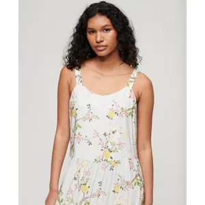 Vestido maxi de tecido com folhos para mulher Superdry image-3