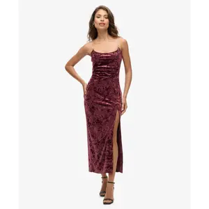 Long velvet dress with rhinestones for women Superdry image-1