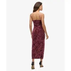 Long velvet dress with rhinestones for women Superdry image-3