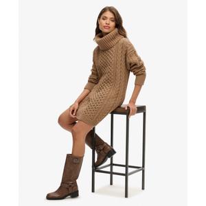 Women's cable knit turtleneck dress Superdry image-3