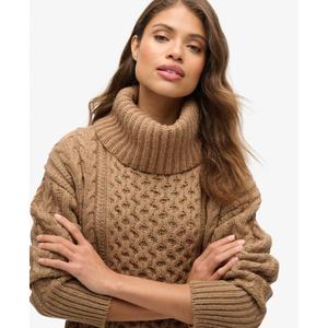 Women's cable knit turtleneck dress Superdry image-4