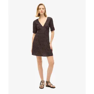 Women's printed fluid short dress Superdry image-2