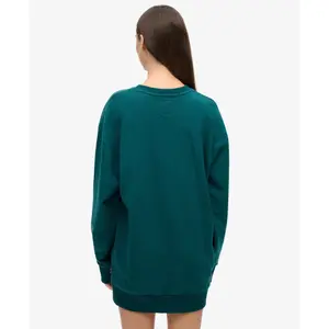 Abito felpa con logo metallizzato donna Superdry Luxe image-4