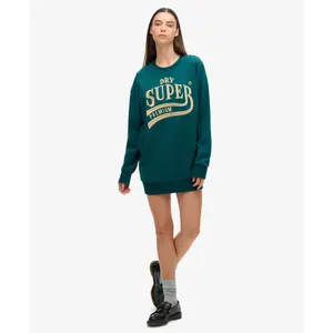 Abito felpa con logo metallizzato donna Superdry Luxe image-5