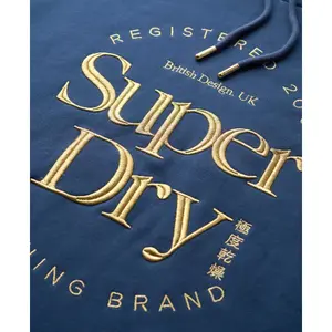 Hooded sweatshirt dress with metallic logo for women Superdry Luxe image-2