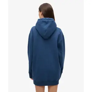 Hooded sweatshirt dress with metallic logo for women Superdry Luxe image-4