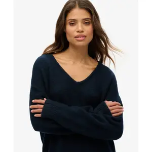 Oversized V-neck jumper dress for women Superdry image-4