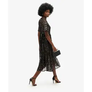 Midi-jurk van gaas met volants voor dames Superdry image-6