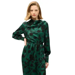 Long jacquard cowl neck dress for women Superdry image-4