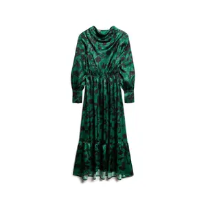 Long jacquard cowl neck dress for women Superdry image-0