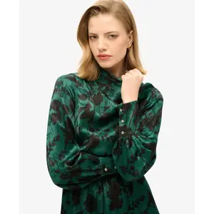 Long jacquard cowl neck dress for women Superdry image-5