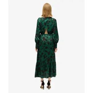 Long jacquard cowl neck dress for women Superdry image-2