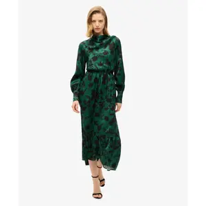 Long jacquard cowl neck dress for women Superdry image-1